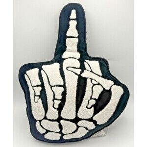 Spencer’s Gifts Skelton Hand Middle Finger Pillow Halloween Decor Funny 19”x16”